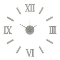 Nový originální design nástěnných nalepovacích hodin. Plně tvarované číslice a indexy v luxusní stříbrné barvě. Hodiny mají plynulý chod E01.3770 - Nalepovací hodiny E01.3772.50