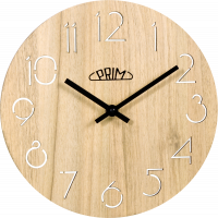 Nástěnné dřevěné hodiny PRIM přírodní dřevo 51