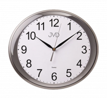 Nástěnné hodiny JVD sweep šedé HP664.2 oválné hodiny šedá