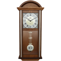 Dřevěné nástěnné hodiny PRIM v retro stylu s kyvadlem E03P.4168
