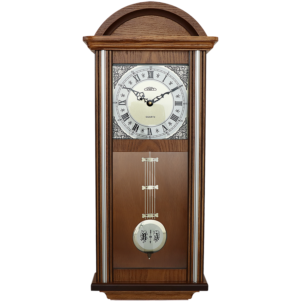 Dřevěné nástěnné hodiny PRIM v retro stylu s kyvadlem E03P.4168 PRIM Retro Kyvadlo III - B