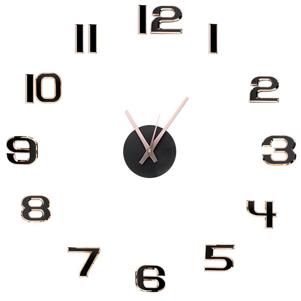 Nástěnné nalepovací hodiny v jednoduchém designu. Plastové číslice s lesklým povrchem. Designové nalepovací hodiny. E01.4171 E01.4171