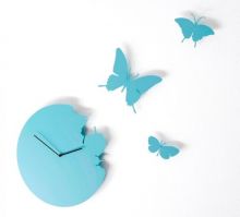 Nástěnné hodiny modré, designové Diamantini a Domeniconi Butterfly sky blue