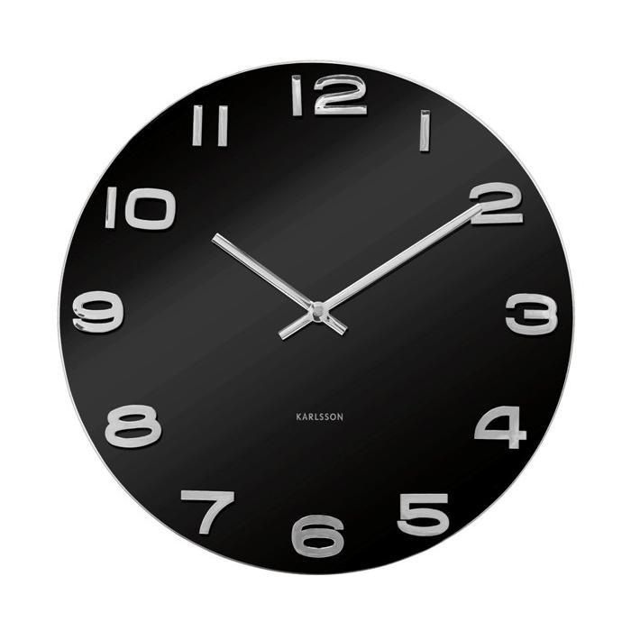 Černé nástěnné hodiny Karlsson KA4401