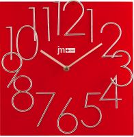 Nástěnné hodiny dřevěné designové Lowell 14535R červené