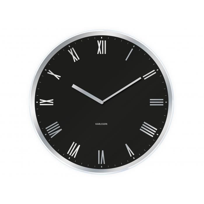 Designové nástěnné hodiny na zeď kulatá černá 5423BK Karlsson 40cm
