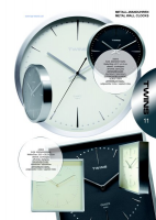 Nerezové kovové nástěnné hodiny čtvercového tvaru rakouské výroby Twins