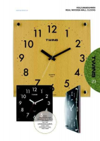 Elegantní dřevěné nástěnné hodiny v hnědé barvě Twins