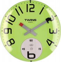 Designové skleněné nástěnné hodiny Twins