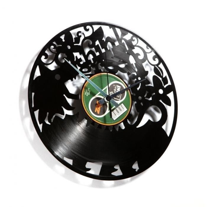 Moderní a originální designové hodiny z vinylové desky Discoclock 009 motiv Think green