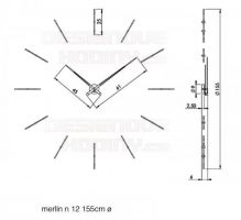Designové nástěnné hodiny Nomon Merlin Walnut Gold 155cm