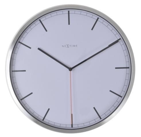 Kovové nástěnné hodiny Nextime Company White Stripe 3071w