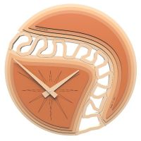 Dřevěné designové hodiny 10-102 CalleaDesign 45cm v barvě terracotta