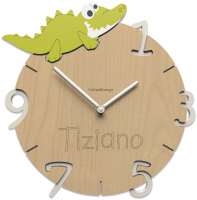 Dětské nástěnné hodiny s vlastním jménem CalleaDesign krokodýl 57-10-1-91