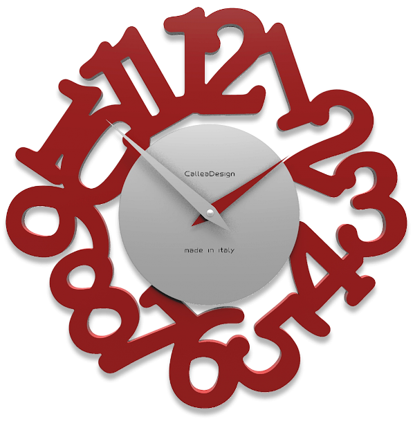 Designové hodiny 10-009 CalleaDesign Mat 33cm (více barevných variant) Barva světle červená-64 - RAL3020