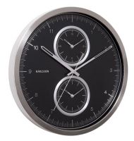 Černé, kovové nástěnné hodiny Karlssson KA5508BK Karlssson