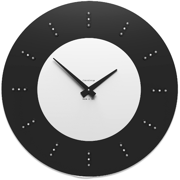 Designové hodiny 10-210 CalleaDesign Vivyan Swarovski 60cm (více barevných variant) Barva antracitová černá-4