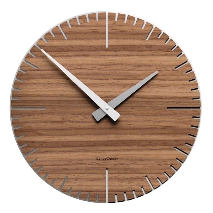 Designové hodiny 10-025 natur CalleaDesign Exacto 36cm (více variant dýhy) Dýha tmavý dub - 83