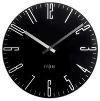 Černé moderní nástěnné hodiny Fisura CL0069