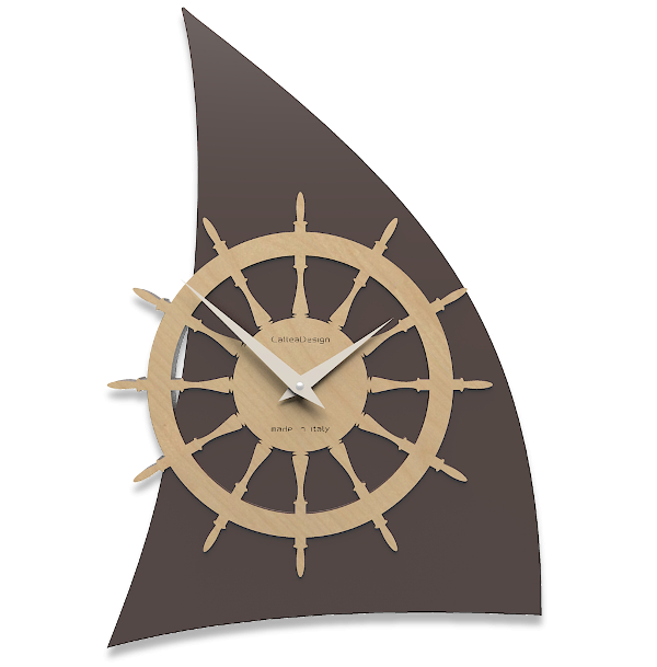 Designové hodiny 10-014 CalleaDesign Sailing 45cm (více barevných verzí) Barva čokoládová-69 - RAL8017