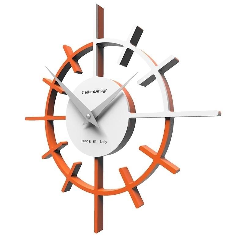 Moderní nástěnné hodiny kulaté lakované dřevo sluníčko CalleaDesign