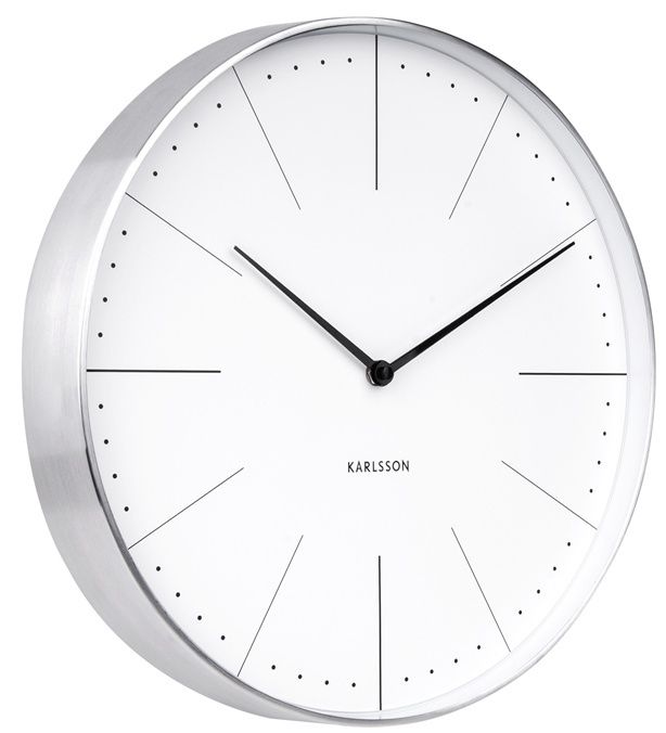 Kovové nástěnné hodiny Karlsson 5681WH (bílé)