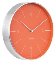 Kovové nástěnné hodiny Karlsson 5682OR do kanceláře (oranžové)