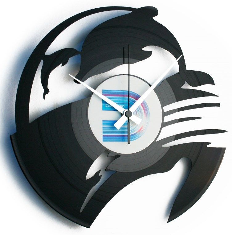 Designové nástěnné hodiny Discoclock 093 Delfíni 30cm