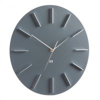 Tiché nástěnné hodiny dřevěné Future Time FT2010GY Round grey