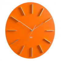 Oranžové nástěnné hodiny dřevěné Future Time FT2010OR