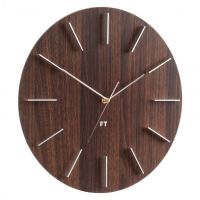 Dřevěné nástěnné hodiny hnědé Future Time FT2010WE