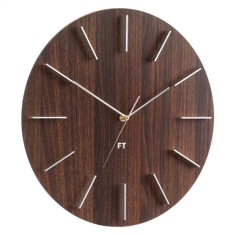 Dřevěné nástěnné hodiny hnědé Future Time FT2010WE