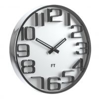 Designové nástěnné hodiny Future Time FT7010SI Numbers silver  30cm