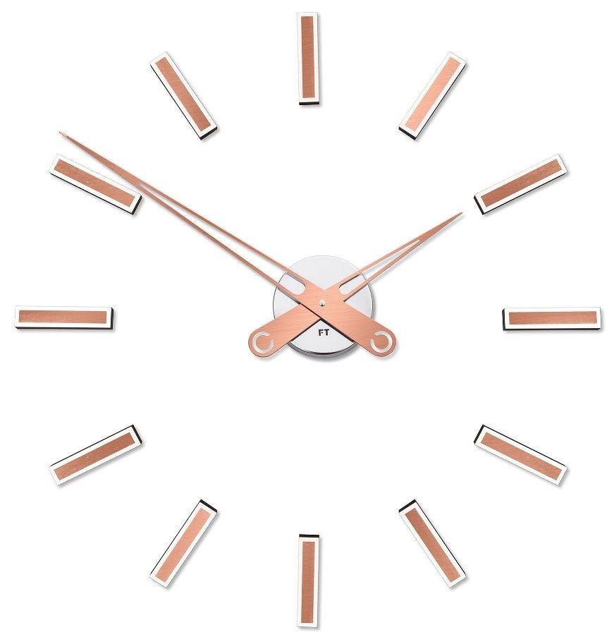 Nástěnné hodiny nalepovací Future Time FT9600CO Modular copper 60cm