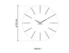 Designové nástěnné hodiny Nomon Merlin 12i black 110cm