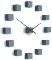 Šedé designové nalepovací hodiny Future Time FT3000GY Cubic grey s plynulým chodem ručiček
