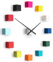 3D nalepovací barevné hodiny Future Time FT3000MC Cubic multicolor s plynulým chod ručiček