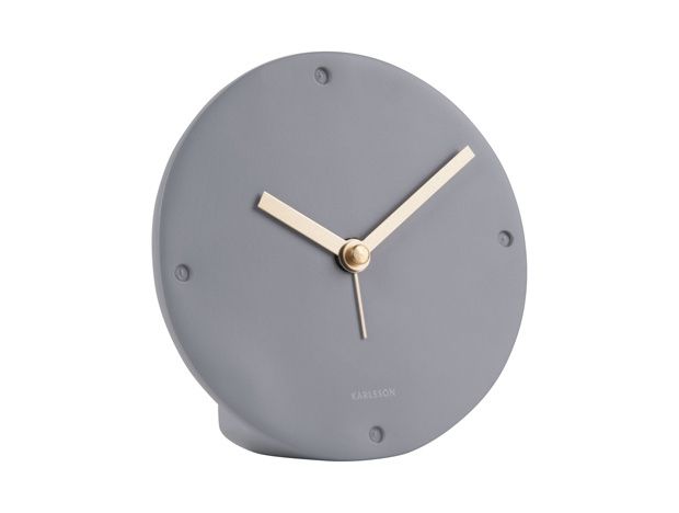 Designové stolní hodiny kulaté 5812GY Karlsson 12cm grey