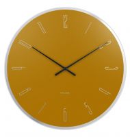 Velké nástěnné hodiny Karlsson 5800YE do kanceláře (žluté)