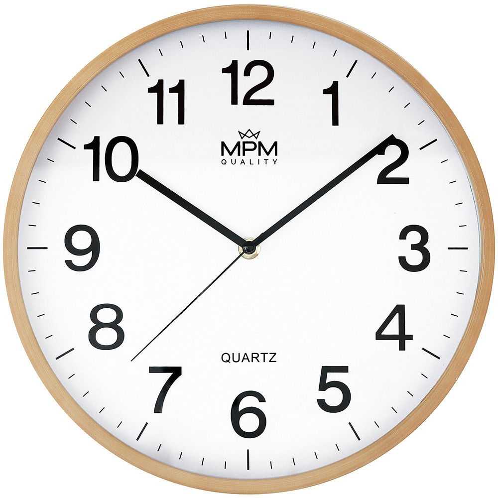 Nástěnné hodiny kulaté imitace dřeva E.01.1487 E01.1487