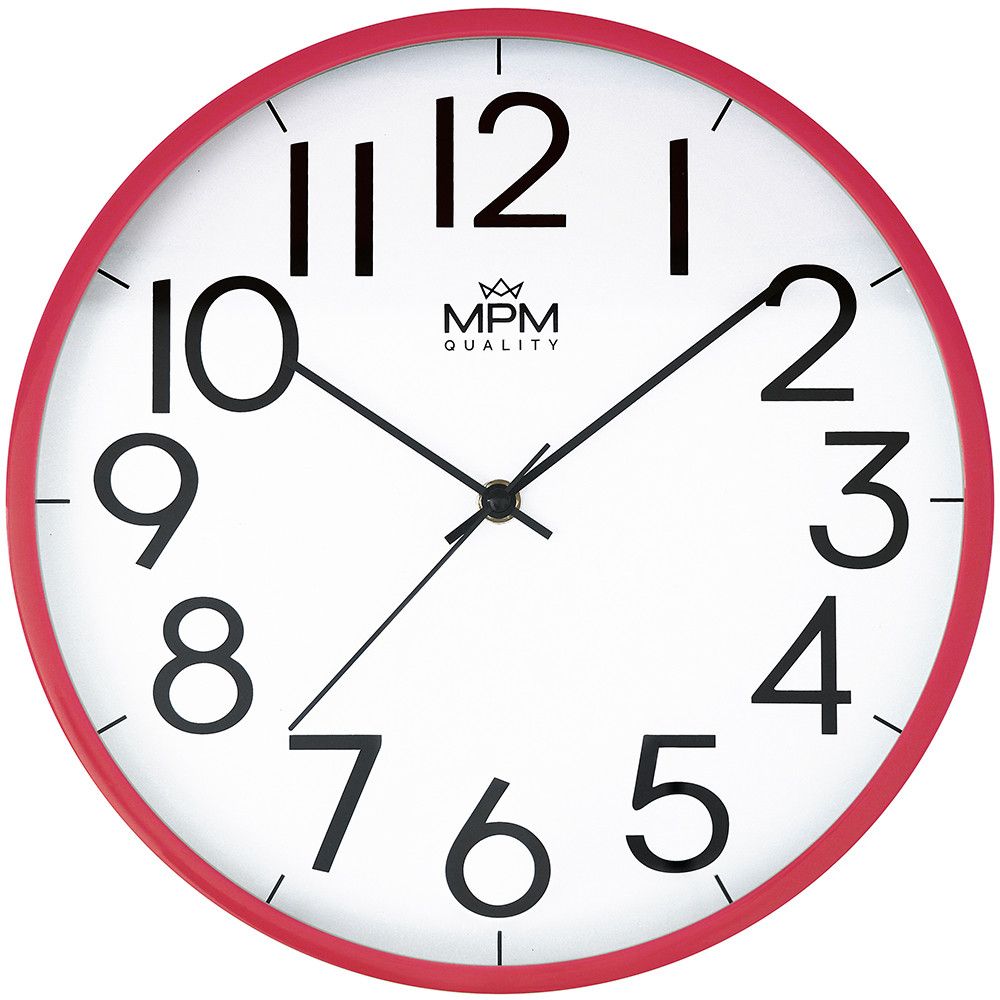 Nástěnné hodiny v jednoduchém designu. Designové nástěnné hodiny s barevnými rámy a velkými číslicemi. E01.4188 E01.4188