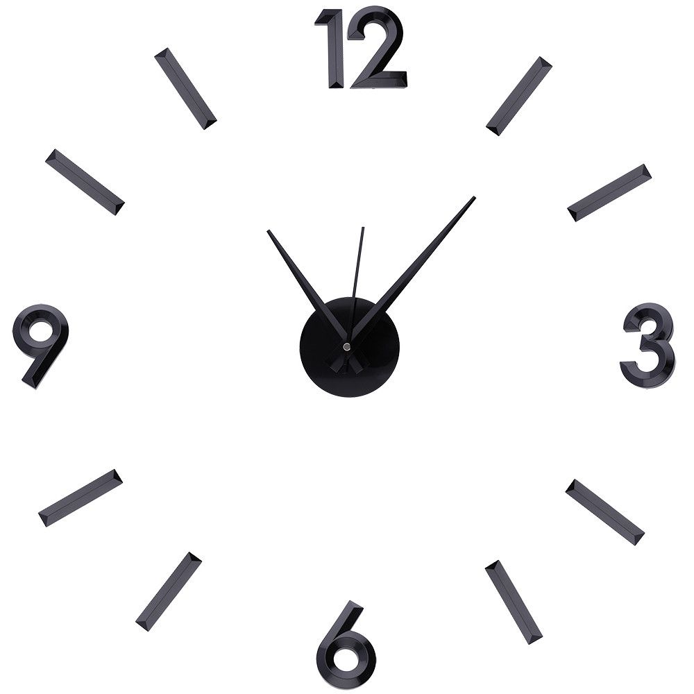 Designové nástěnné hodiny velké nalepovací černá skladem Nalepovací hodiny E01.3796 černá ihned