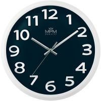 Nástěnné plastové hodiny MPM Ageless Simplicity s výrazným jednoduchým ciferníkem díky číslicím ve 3D provedení. Hodiny jsou vybaveny strojkem Quartz s plynulým chodem a vteřinovou ruč | MPM Ageless Simplicity