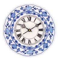 Nástěnné hodiny porcelán cibulák modrá a bílá na zeď
