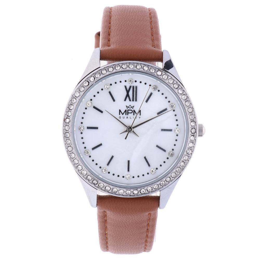 Elegantní dámské hodinky s perleťovým ciferníkem s kamínky a indexy. W02M.11269 MPM Pearl 11269.D