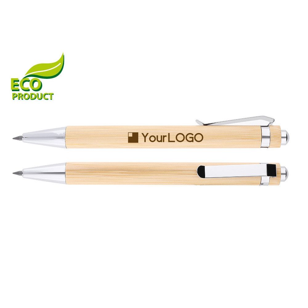 Bambusová věčná tužka "eternal" s neomezeným psaním s kovovými doplňky. Grafit použitý v tužce obsahuje jiný typ karbidu a umožňuje dlouhodobé (až 10 km) psaní bez nutnosti strouhán A06.3831.53