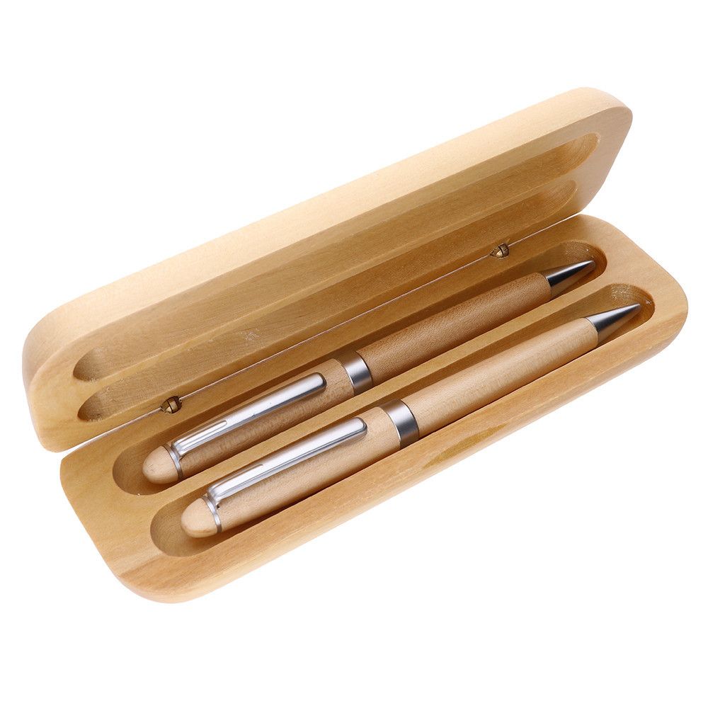 Dřevěné kuličkové pero a mikrotužka v dřevěném boxu, eco friendly A10.3000 Jatyn - A