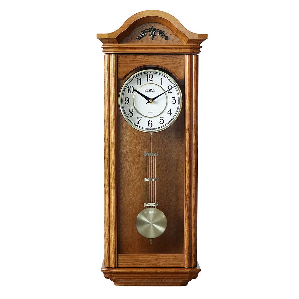 Dřevěné nástěnné hodiny PRIM Retro Kyvadlo II v klasickém stylu s pozlaceným dekorativním kyvadlem. Nechte se unášet tikotem kyvadla, které Vás přenese do starých časů a vyvolá ve V? PRIM Retro Kyvadlo II - A