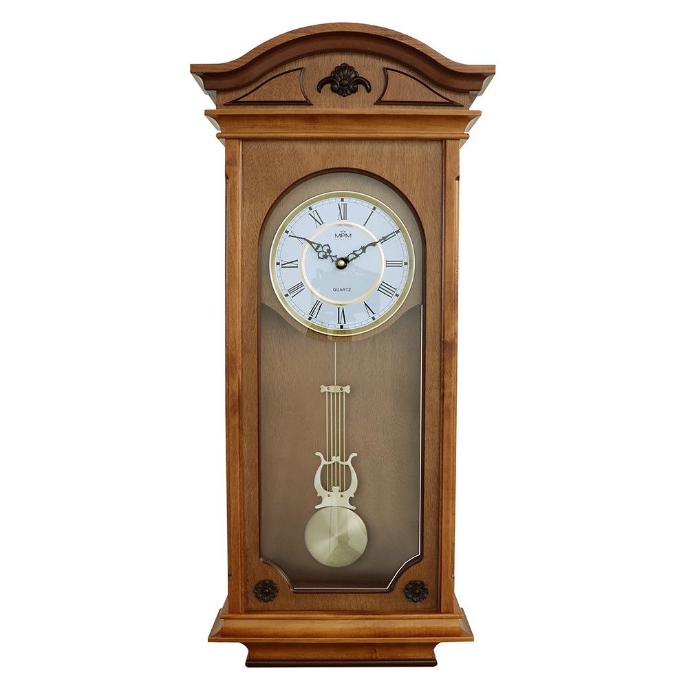Dřevěné nástěnné hodiny s kyvadlem E05.3893