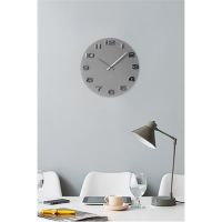Designové hodiny na zeď kulaté šedá barva IHNED Karlsson
